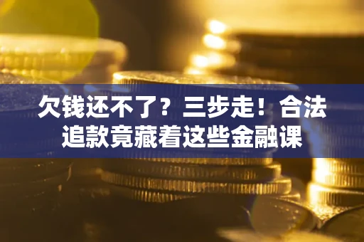 武汉欠钱还不了？三步走！合法追款竟藏着这些金融课
